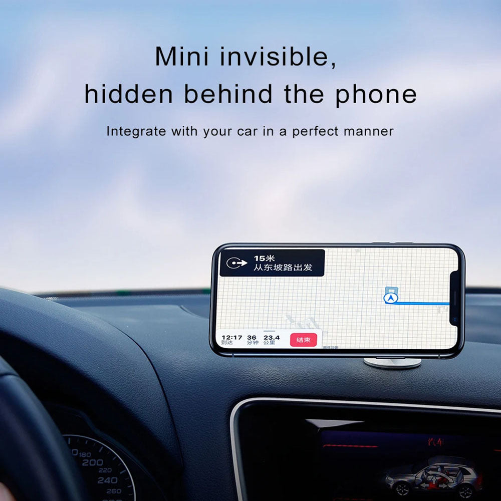 Techsuit - Premium Car Holder TinyGrip (S11) - Strong N52 Magnets, Universal Magnetic Mount, 360° Rotation, with 3M Metal Plates - Black