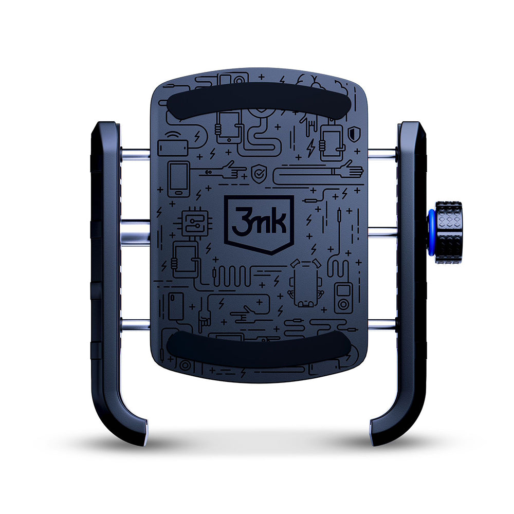 3mk - Steel Bike Holder - Aluminium, Stainless Steel, Full Safety of Phone Mounting, 60-90mm - Black