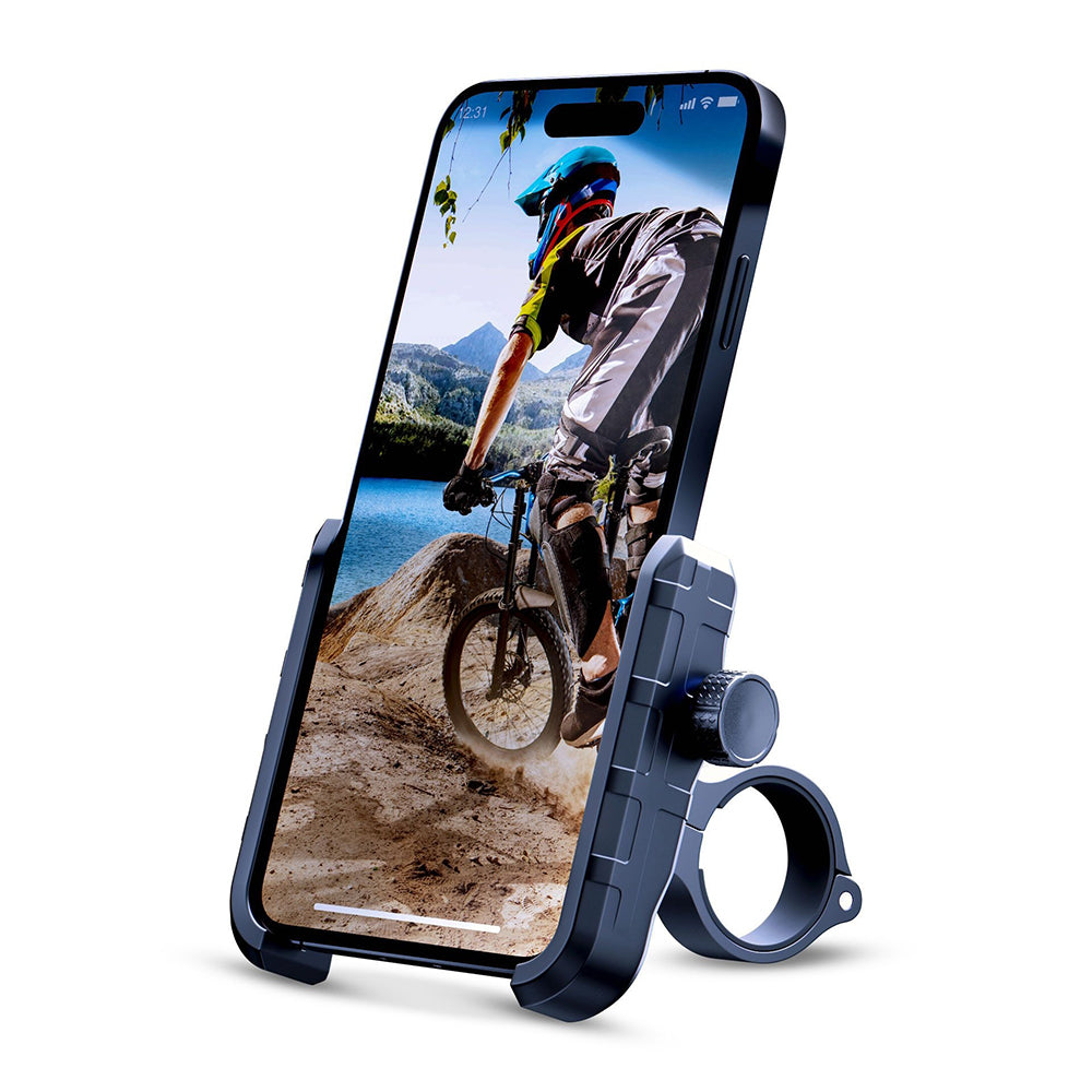 3mk - Steel Bike Holder - Aluminium, Stainless Steel, Full Safety of Phone Mounting, 60-90mm - Black