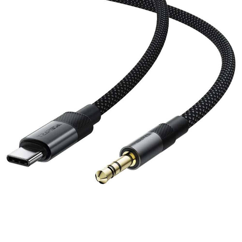 Acefast - Audio Cable (J11) - Mini Jack 3.5mm to Type-C, Aluminum + Nylon Braided, Hi-Fi Sound, Plug & Play, 1m - Black