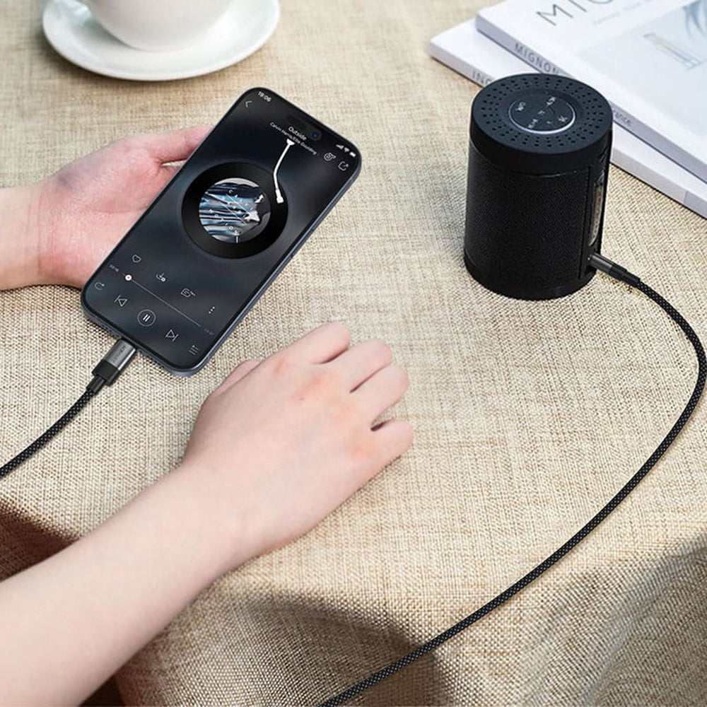 Acefast - Audio Cable (J11) - Mini Jack 3.5mm to Type-C, Aluminum + Nylon Braided, Hi-Fi Sound, Plug & Play, 1m - Black