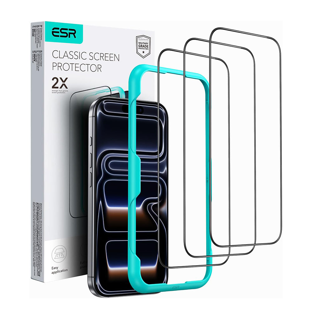 ESR - Tempered Glass (3 pack) - iPhone 17 Pro Max - Black
