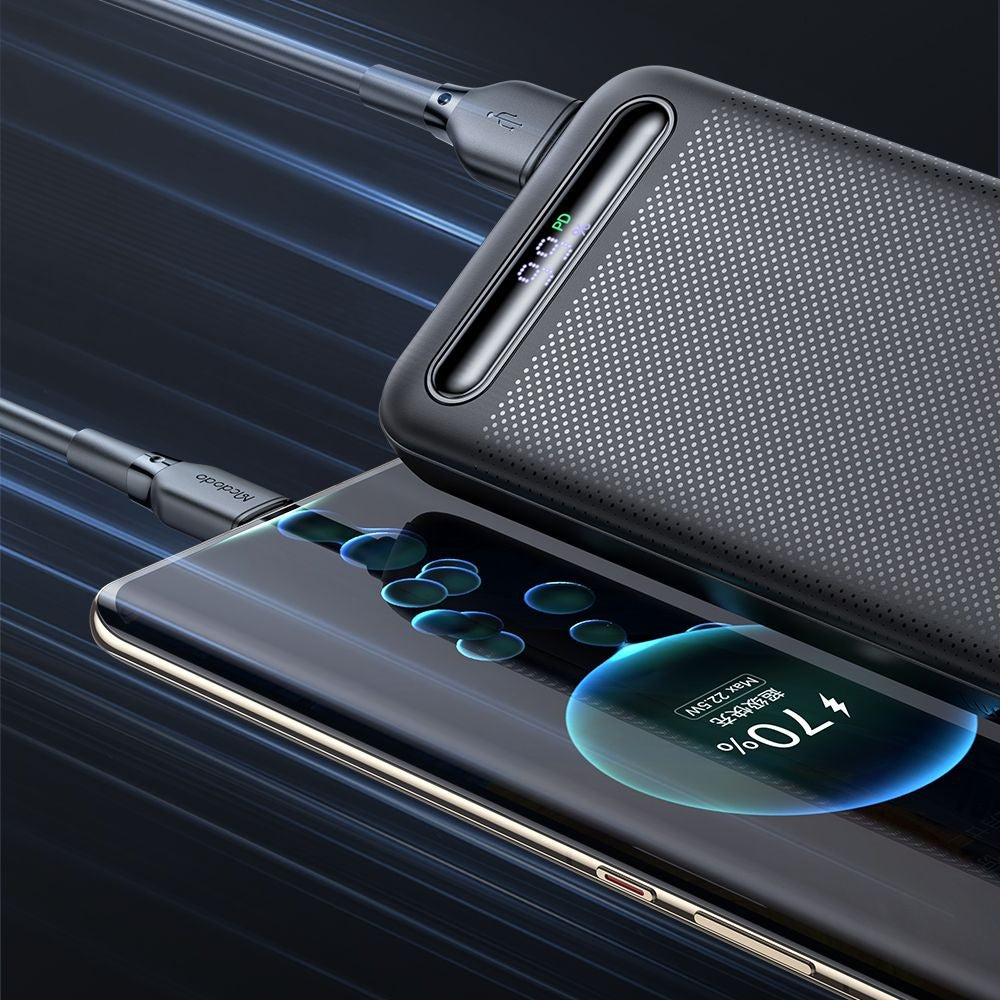Mcdodo - Power Bank Star Series (MC-3881) - Type-C + 2x USB, 10000mAh, 22.5W, Digital Display - Black