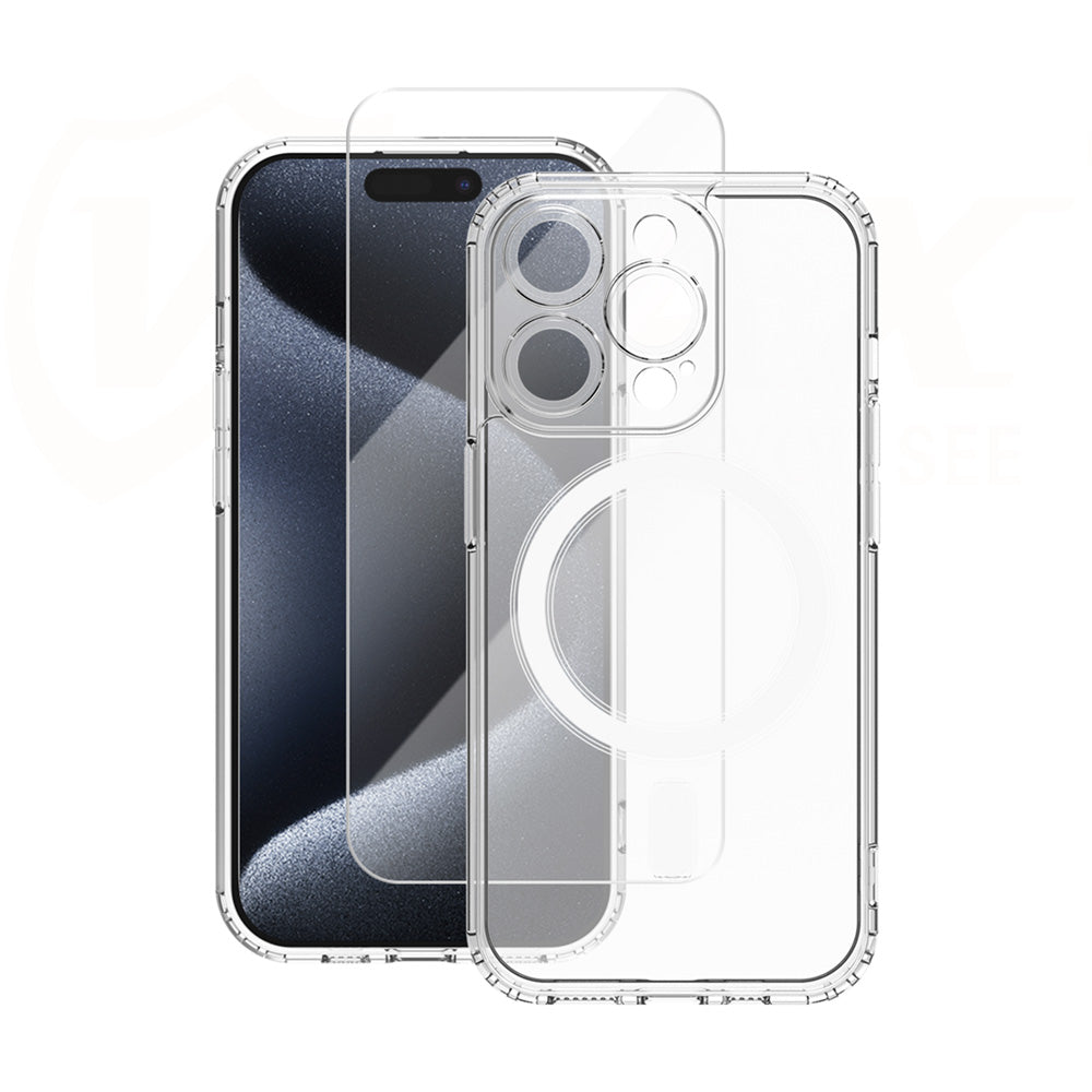 Vmax για Mag Case & Glass 2.5d Premium Set For Iphone 15 Pro Max-σετ Θήκη & Tempered Glass Για Iphone 15 Pro Max -διαφανο – PhoneBazaar