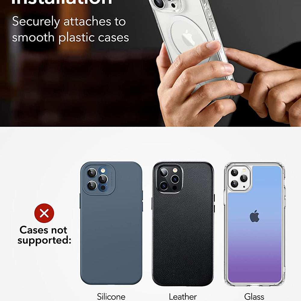 ESR - Adapter HaloLock (2 pack) - Compatible with MagSafe Wireless Charging, Universal Phone Ring for Samsung, iPhone - White