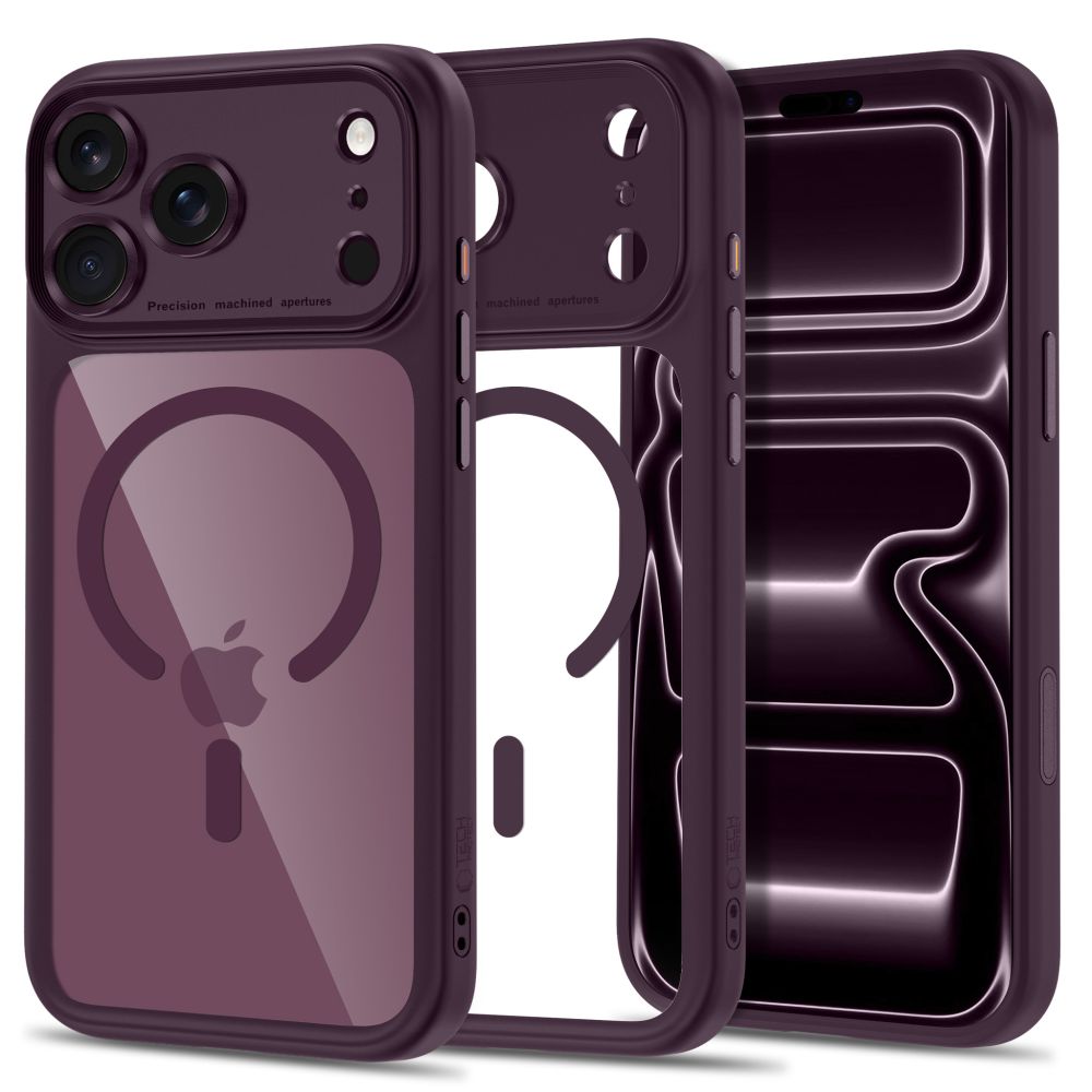 Θήκη Tech-Protect MAGPEAK MagSafe CC iPhone 17 PRO MAX / 18 PRO MAX Burgundy/Διάφανο - iPhone 17 Pro Max
