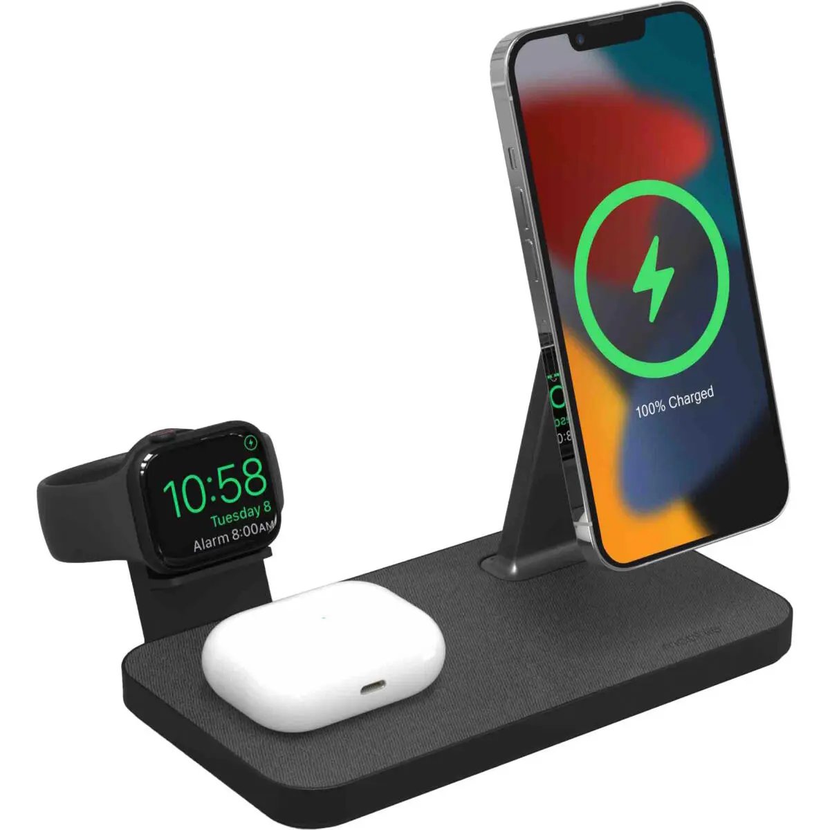 Mophie Snap+ 3 In 1 Charging Stand Οικιακος Μαγνητικος Ταχυφορτιστής Ισχυος 15w Σε Χρωμα Γκρι – PhoneBazaar