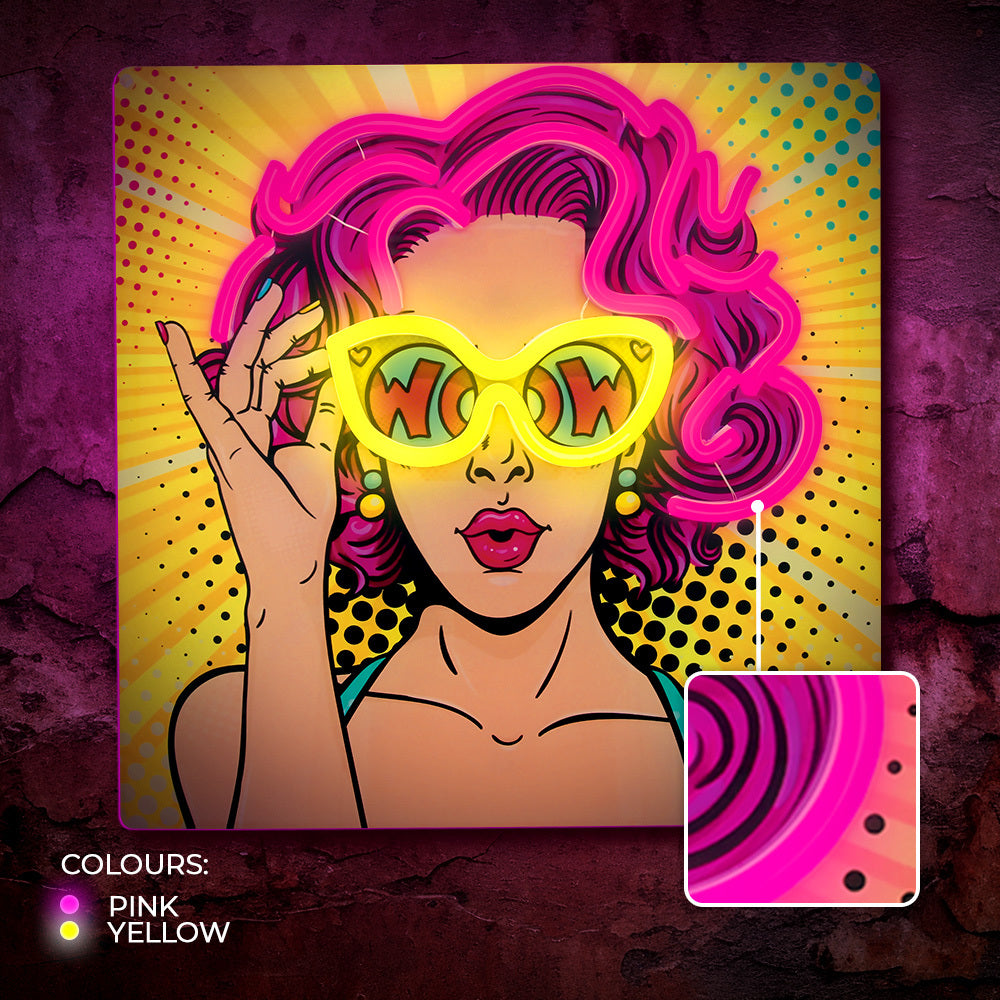 Forever Light Art LED Power Woman yellow-purple - Διακοσμητικό Φωτιστικό Neon σε Κιτρινο - Μωβ χρώμα