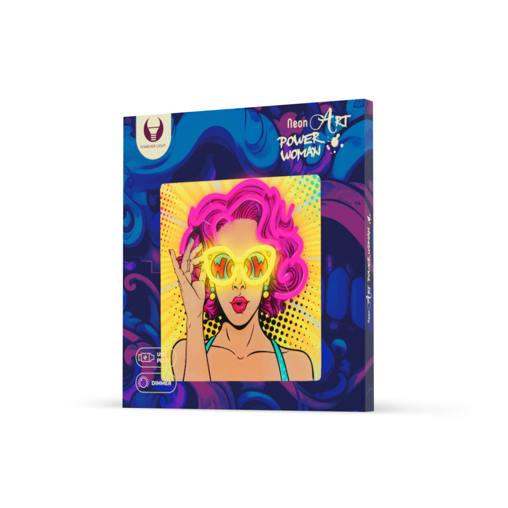 Forever Light Art LED Power Woman yellow-purple - Διακοσμητικό Φωτιστικό Neon σε Κιτρινο - Μωβ χρώμα