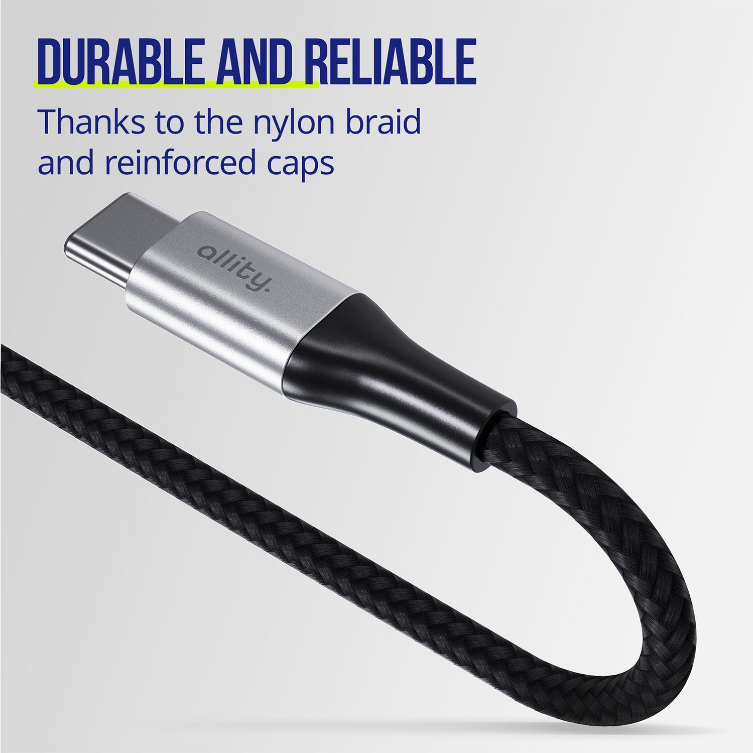 Καλώδιο Allity AUC-01 USB-c - USB-c 1,0 m 100W μαύρο