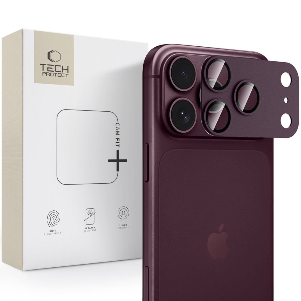 Tech-Protect Camfull Fit+ Προστατευτικό Κάμερας για iPhone 17 Pro Max - iPhone 18 Pro Max - Burgundy