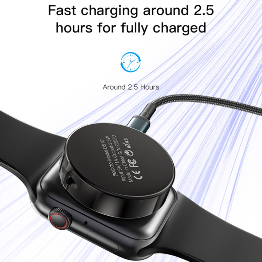 Yesido - Wireless Charger (DS18) - Portable, for Apple Watch, Zinc Alloy, 2.5W - Black