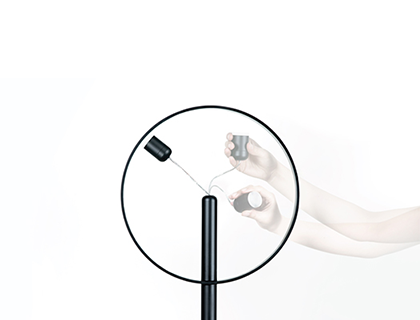 DesignNest Enso Floating Lamp Σφαιρική διακοσμητική λάμπα διαμέτρου 30 εκατοστών με ροοστάτη αφής (Μαύρο)