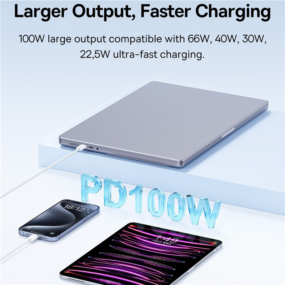 Baseus Superior 2 USB 2.0 Cable USB-C male - USB-C 100W PD Λευκό 1m