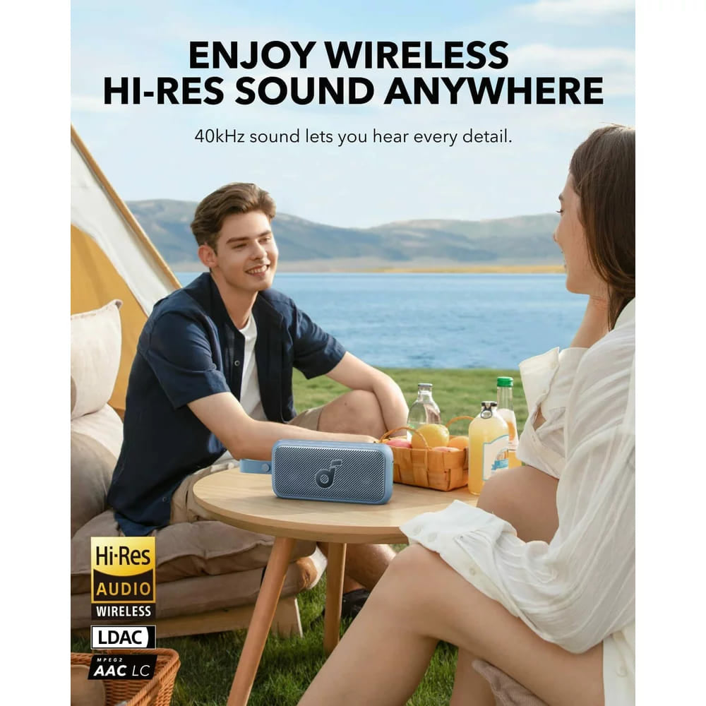 Anker - Wireless Speaker SoundCore Motion 300 (A3135031) - Hi-Res, BassUp, SmartTune, IPX7, 30W - Frost Blue