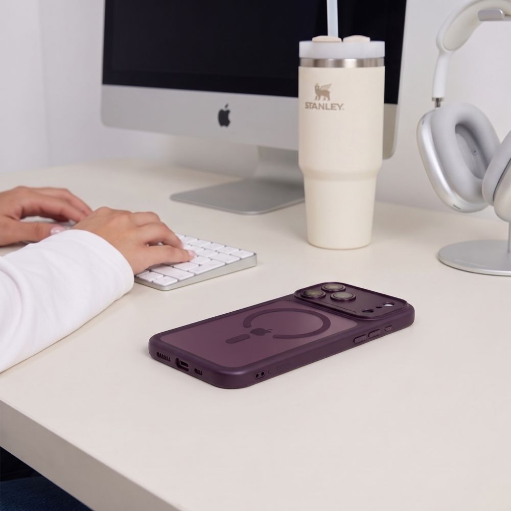 Θήκη Tech-Protect MAGPEAK MagSafe CC iPhone 17 PRO MAX / 18 PRO MAX Burgundy/Διάφανο - iPhone 17 Pro Max