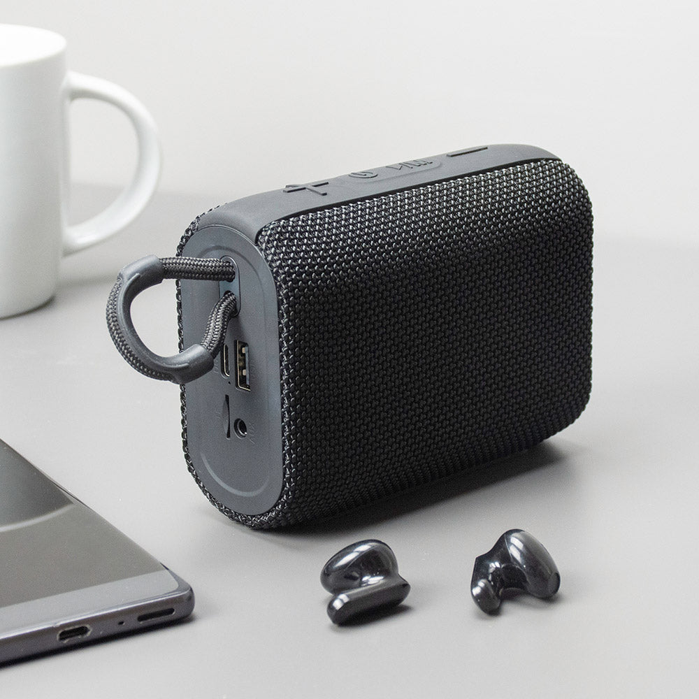 The Source Wireless Speaker and Earbuds-Ασύρματο ηχείο και ακουστικά σε Μαύρο χρώμα – PhoneBazaar