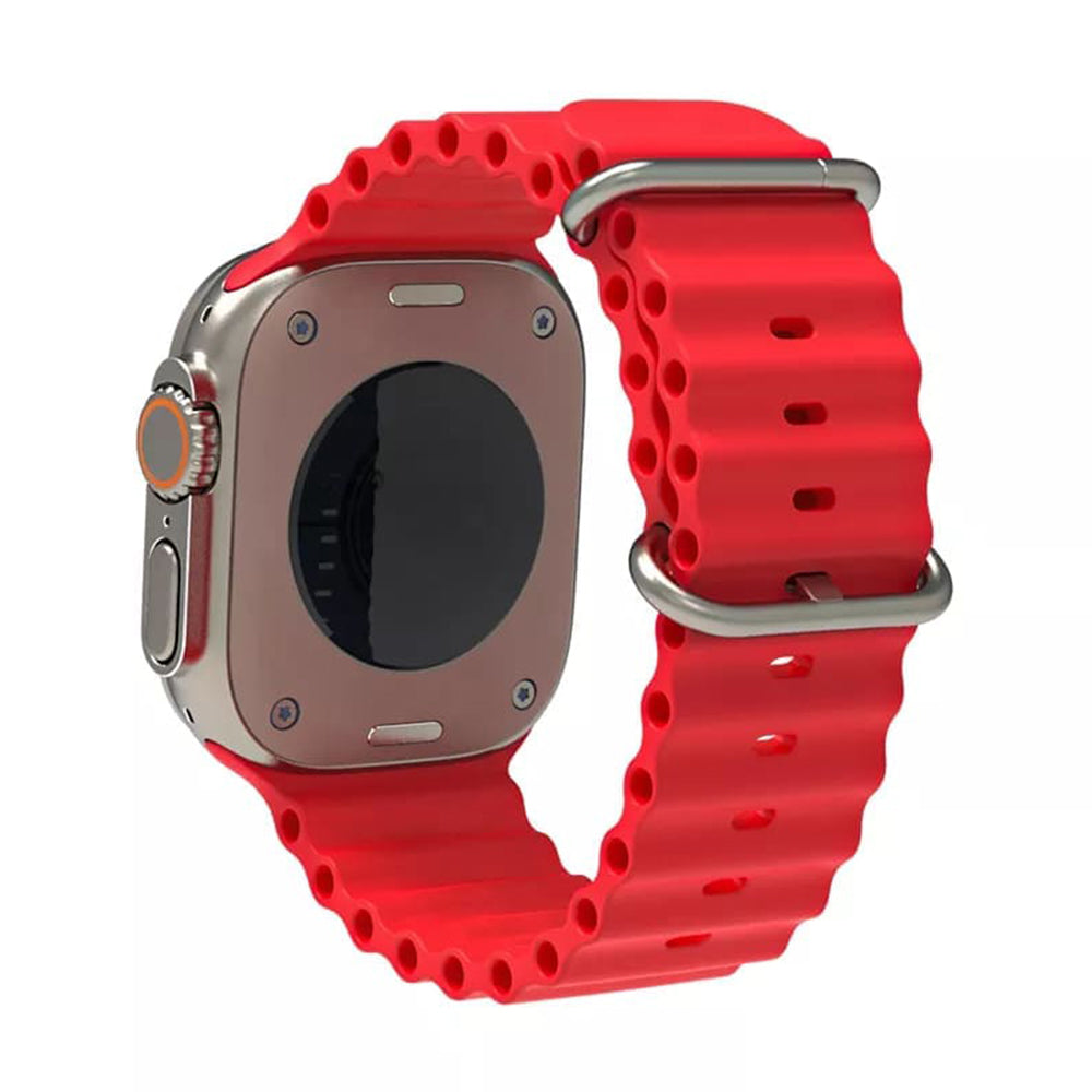 Techsuit - Watchband (W038) - Apple Watch 1/2/3/4/5/6/7/8/9/10/11/SE/SE 2/SE 3/Ultra/Ultra 2/Ultra 3 (42/44/45/46/49mm) - Red