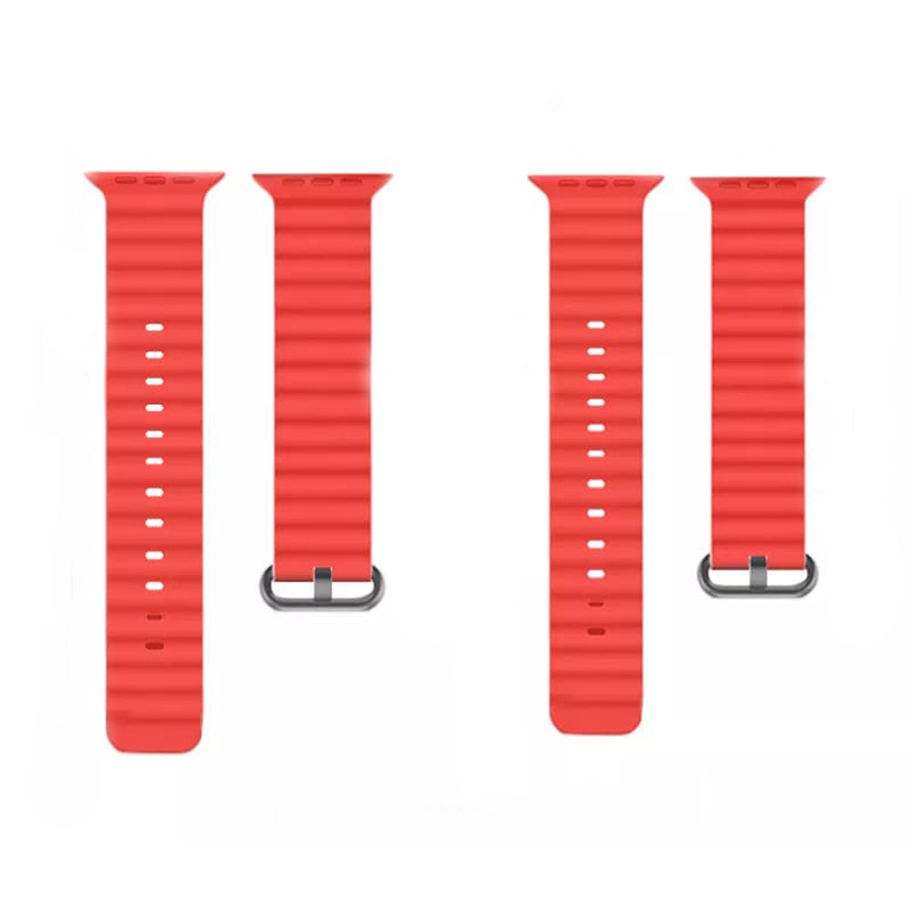Techsuit - Watchband (W038) - Apple Watch 1/2/3/4/5/6/7/8/9/10/11/SE/SE 2/SE 3/Ultra/Ultra 2/Ultra 3 (42/44/45/46/49mm) - Red
