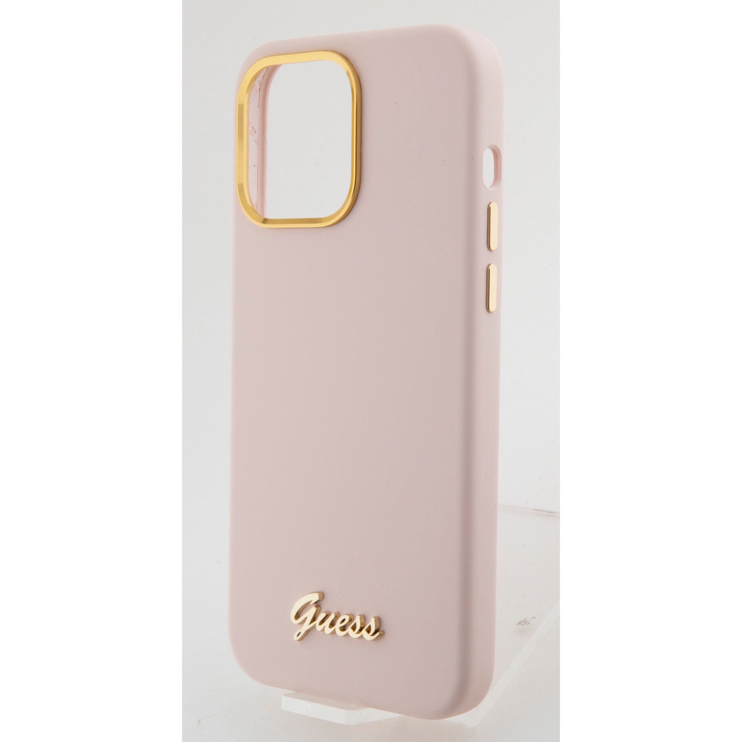 Guess “Vintage Script Gold Logo Collection” Σκληρή Θήκη προστασίας από σιλικόνη – Apple iPhone 15 Pro (Ροζ  – GUHCP15LSMBSLP)