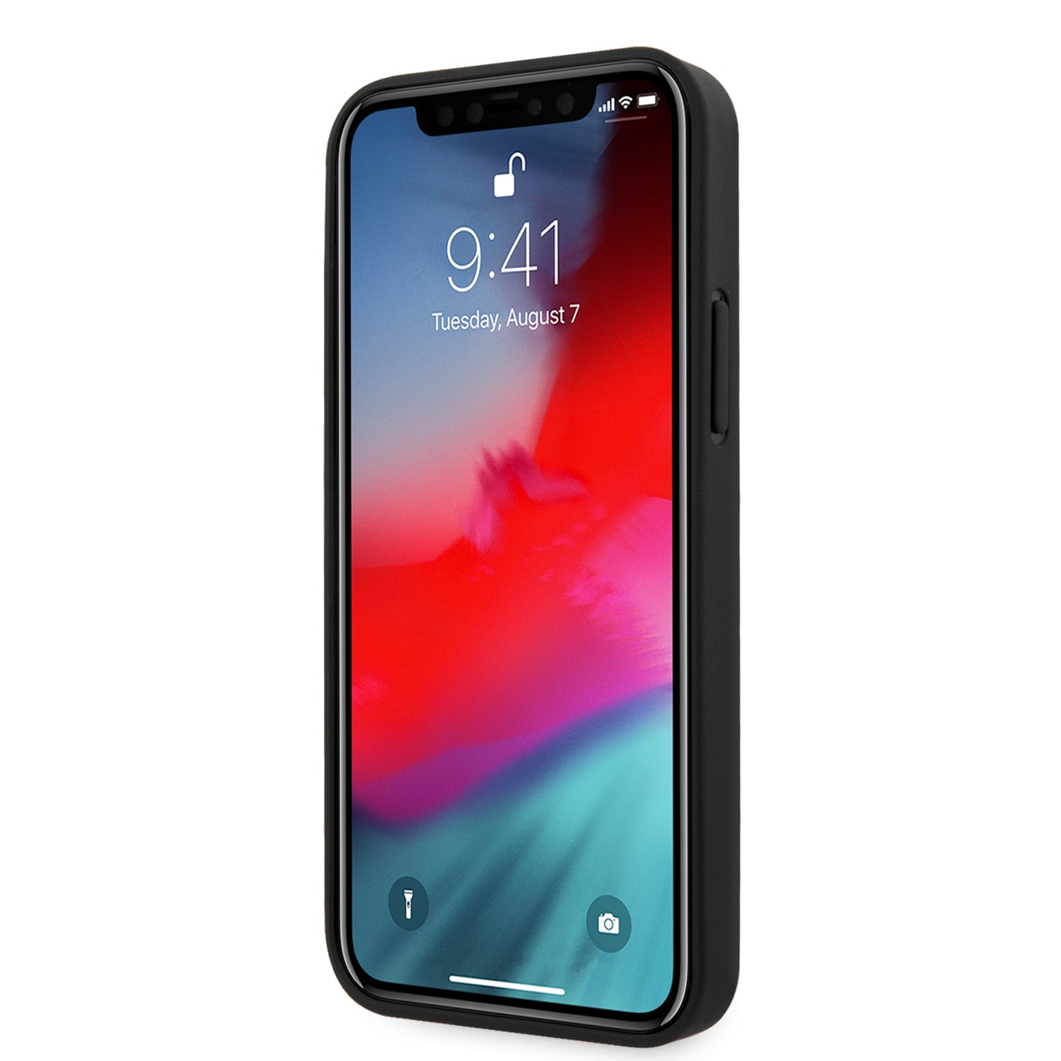 Ferrari "Off Track" Hard Leather Case with Embossed Stripes Θήκη προστασίας από γνήσιο δέρμα – iPhone 12 Pro Max (Μαύρη/Leather/3D Logo)
