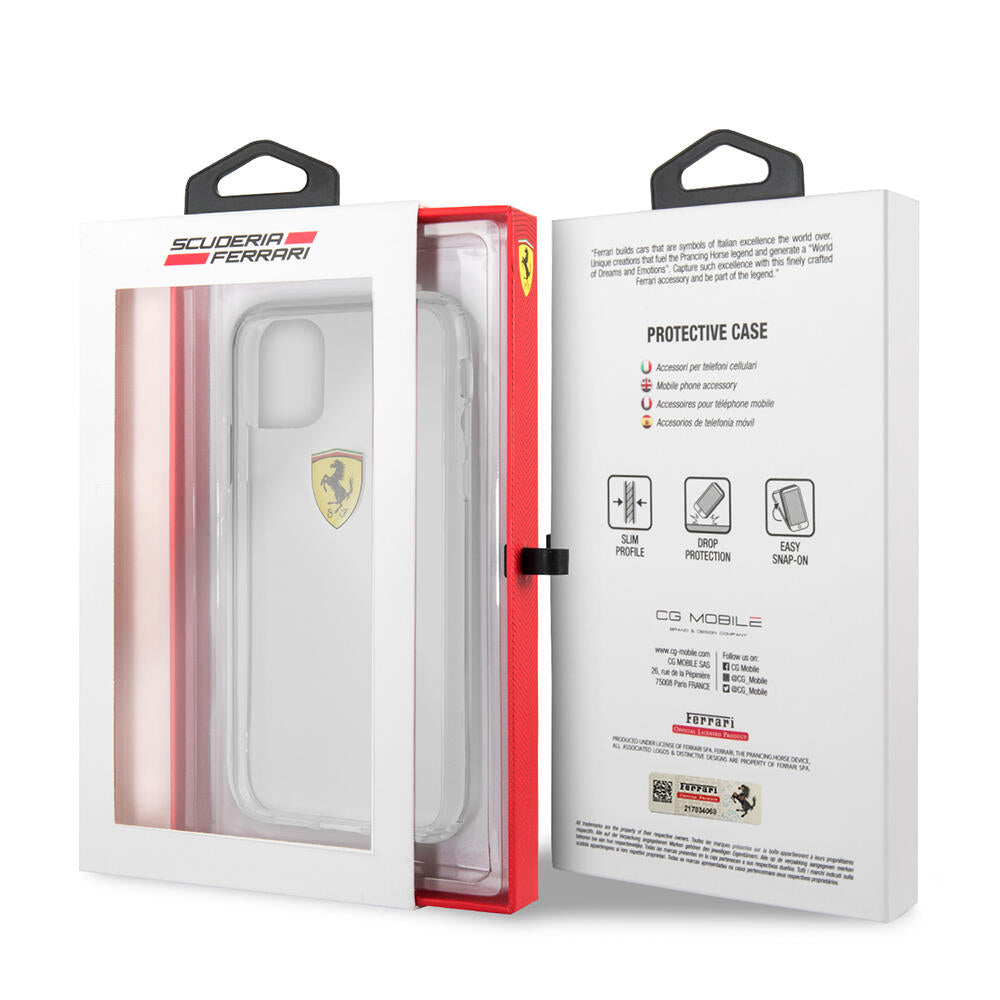 Ferrari Hard Case Clear Shockproof Θήκη προστασίας – iPhone 11 Pro Max (Διάφανη/3D Logo)