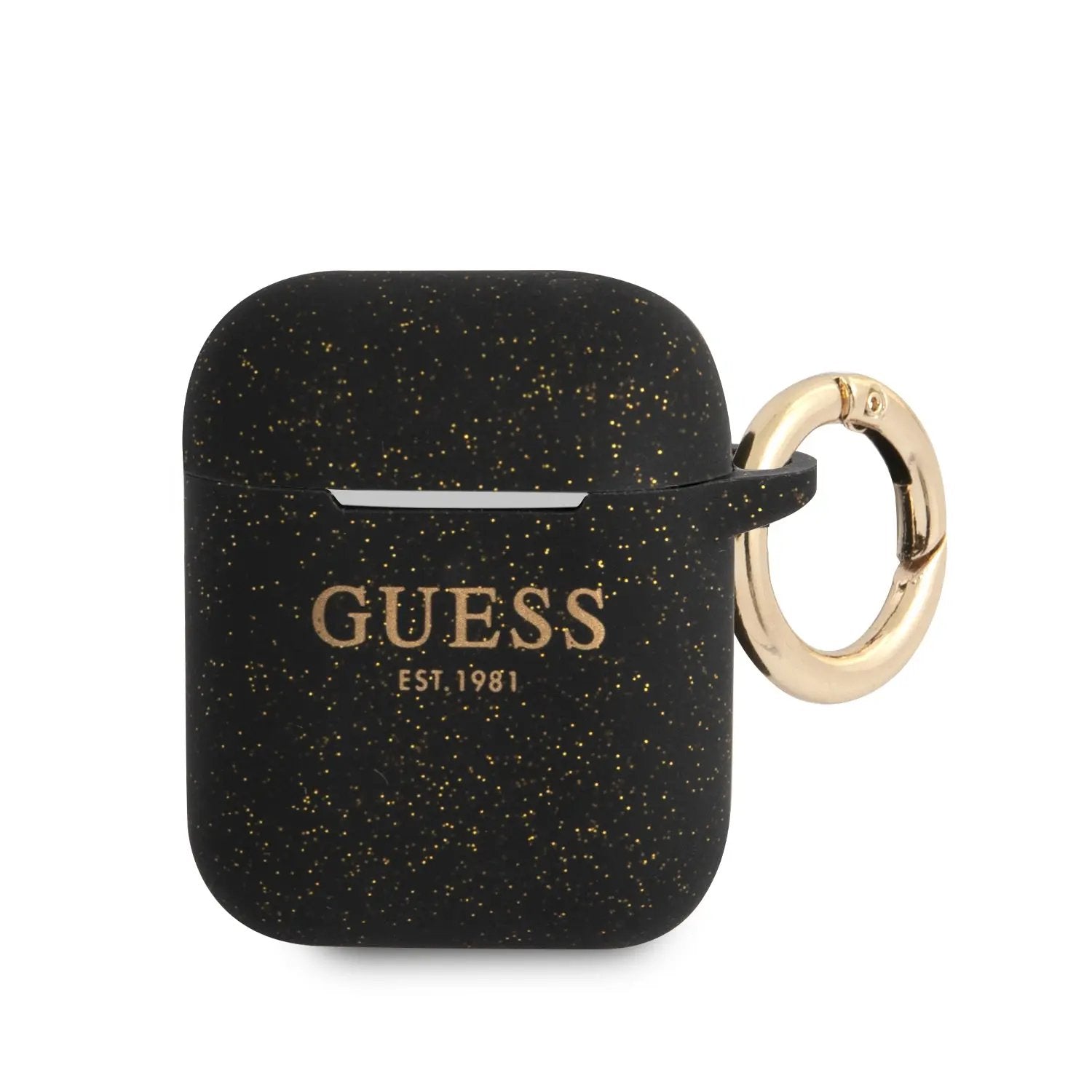 Guess Printed Logo Silicone Case Θήκη Προστασίας Απο Σιλικόνη Για Apple Airpods 1/2 (black/glitter) – PhoneBazaar