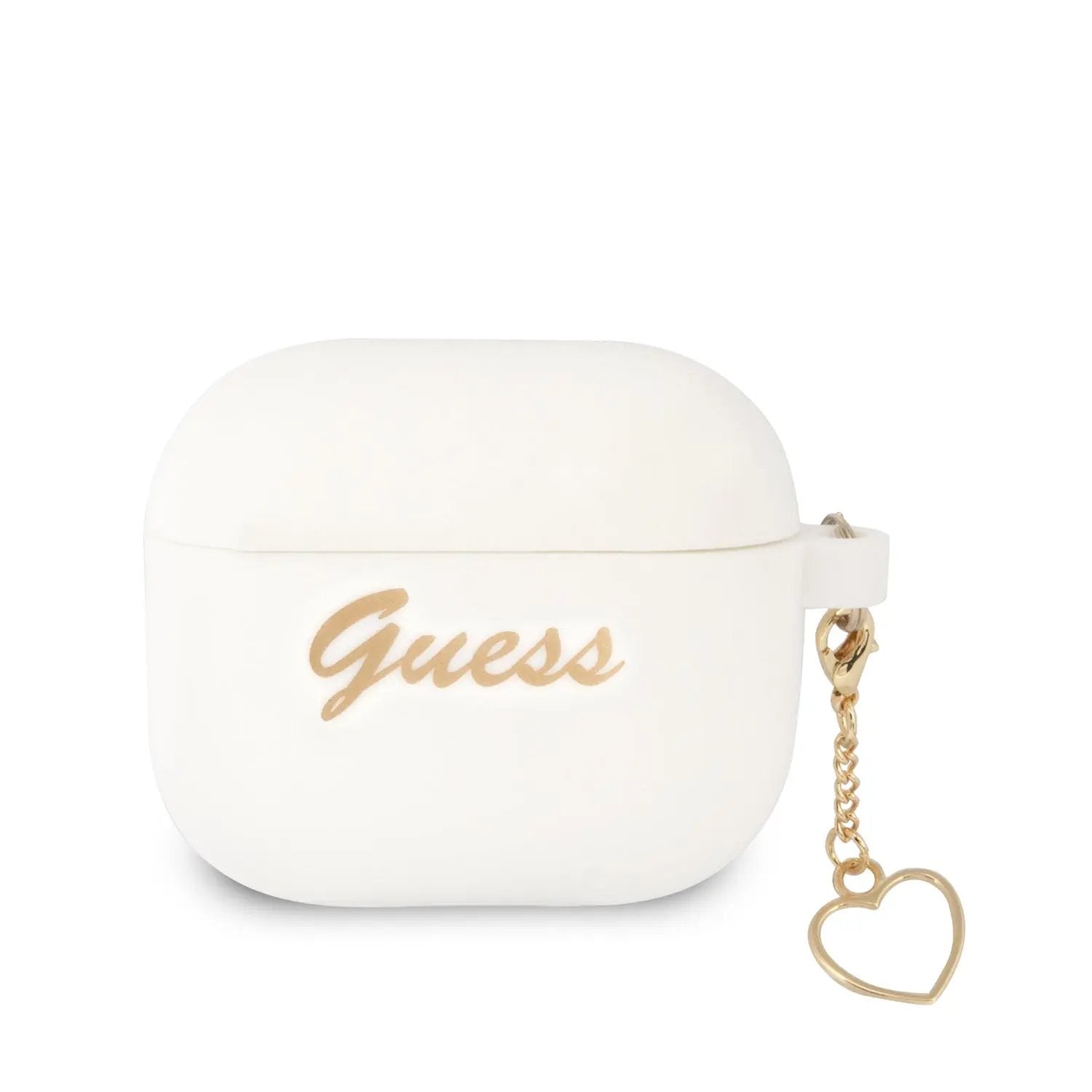 Guess Vintage Script Gold Logo Θήκη Προστασίας Απο Σιλικόνη Για Apple Airpods 3 Με Χρυσή Κρεμαστη Καρδια (λευκη) – PhoneBazaar