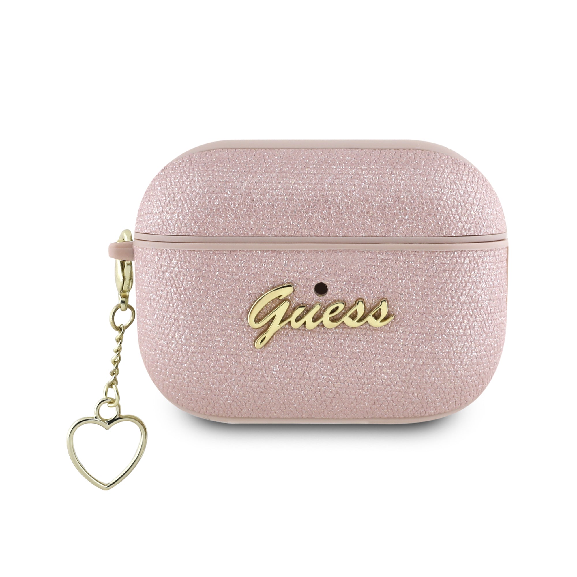 Guess “4G Charm Collection” Θήκη προστασίας απο Σιλικόνη για Apple Airpods Pro 2 με χρυσό κρεμαστό στολίδι σε σχήμα καρδιάς (Ροζ) – PhoneBazaar