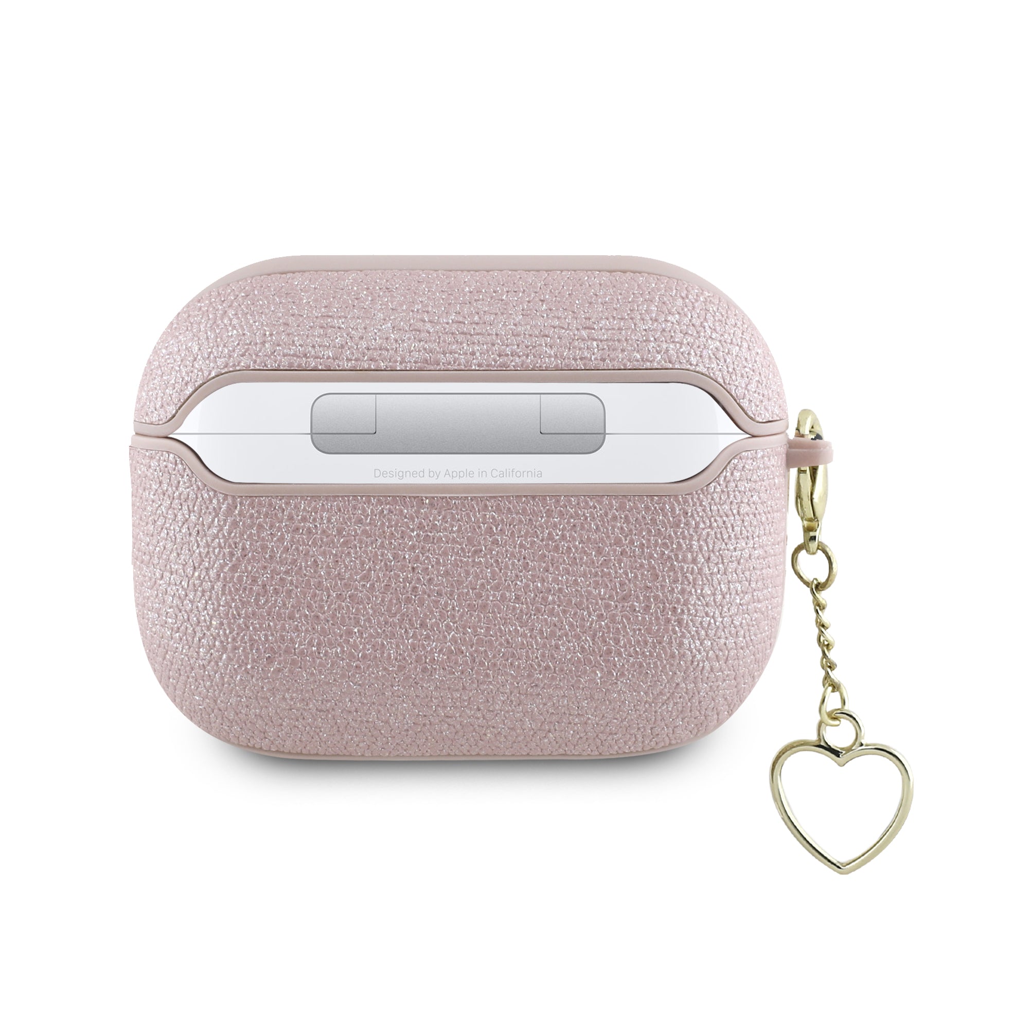 Guess “4G Charm Collection” Θήκη προστασίας απο Σιλικόνη για Apple Airpods Pro 2 με χρυσό κρεμαστό στολίδι σε σχήμα καρδιάς (Ροζ)