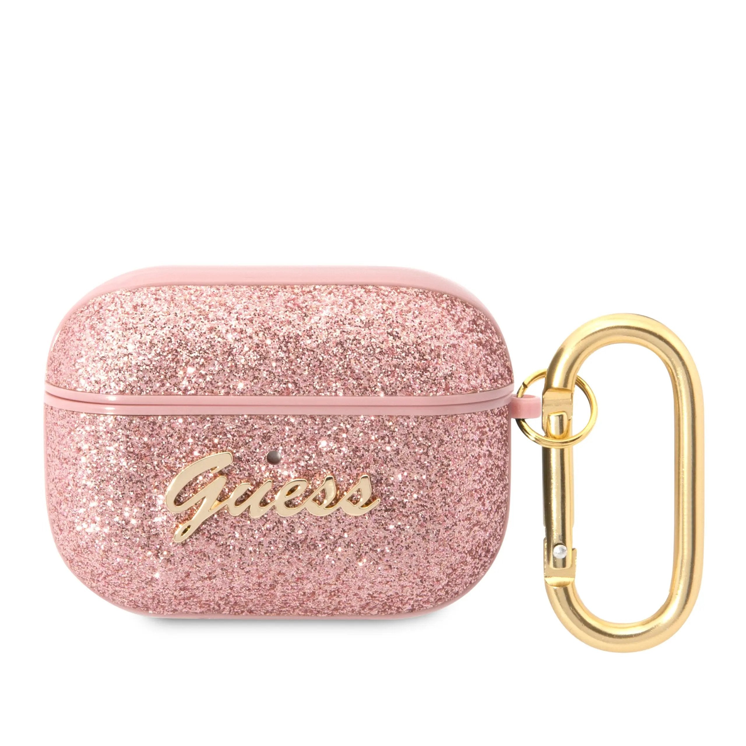 Guess Glitter Flakes Case Θήκη προστασίας από σιλικόνη για Apple Airpods Pro (Glitter Pink) – PhoneBazaar