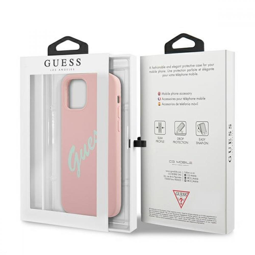 Guess "Vintage Script Logo Collection" Σκληρή Θήκη προστασίας από σιλικόνη – iPhone 12 Pro Max (Πράσινο/Ροζ)