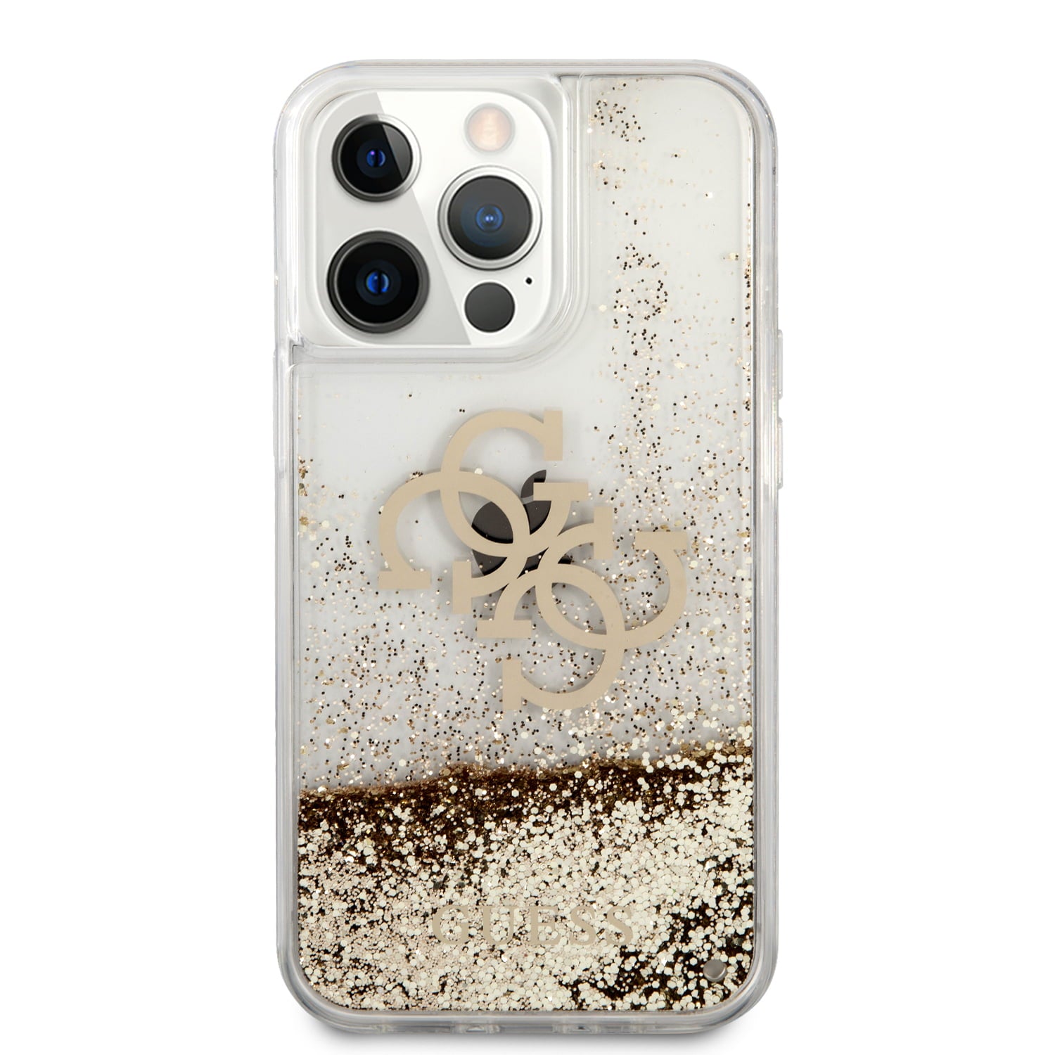 Guess "4G Logo Collection" Θήκη προστασίας – iPhone 13 Pro (Clear/Glitter Gold)