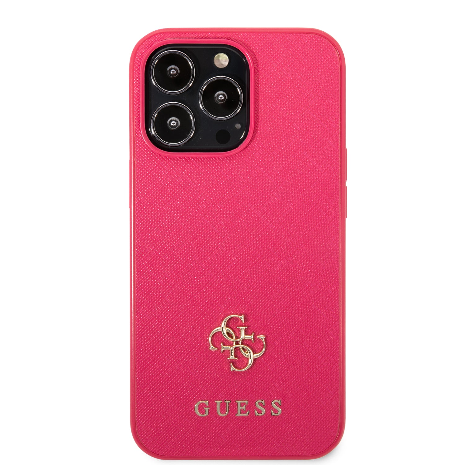 Guess "Small 4G Logo Collection" Hard Case Saffiano Leather Θήκη προστασίας από δερματίνη – iPhone 13 Pro (Ροζ)