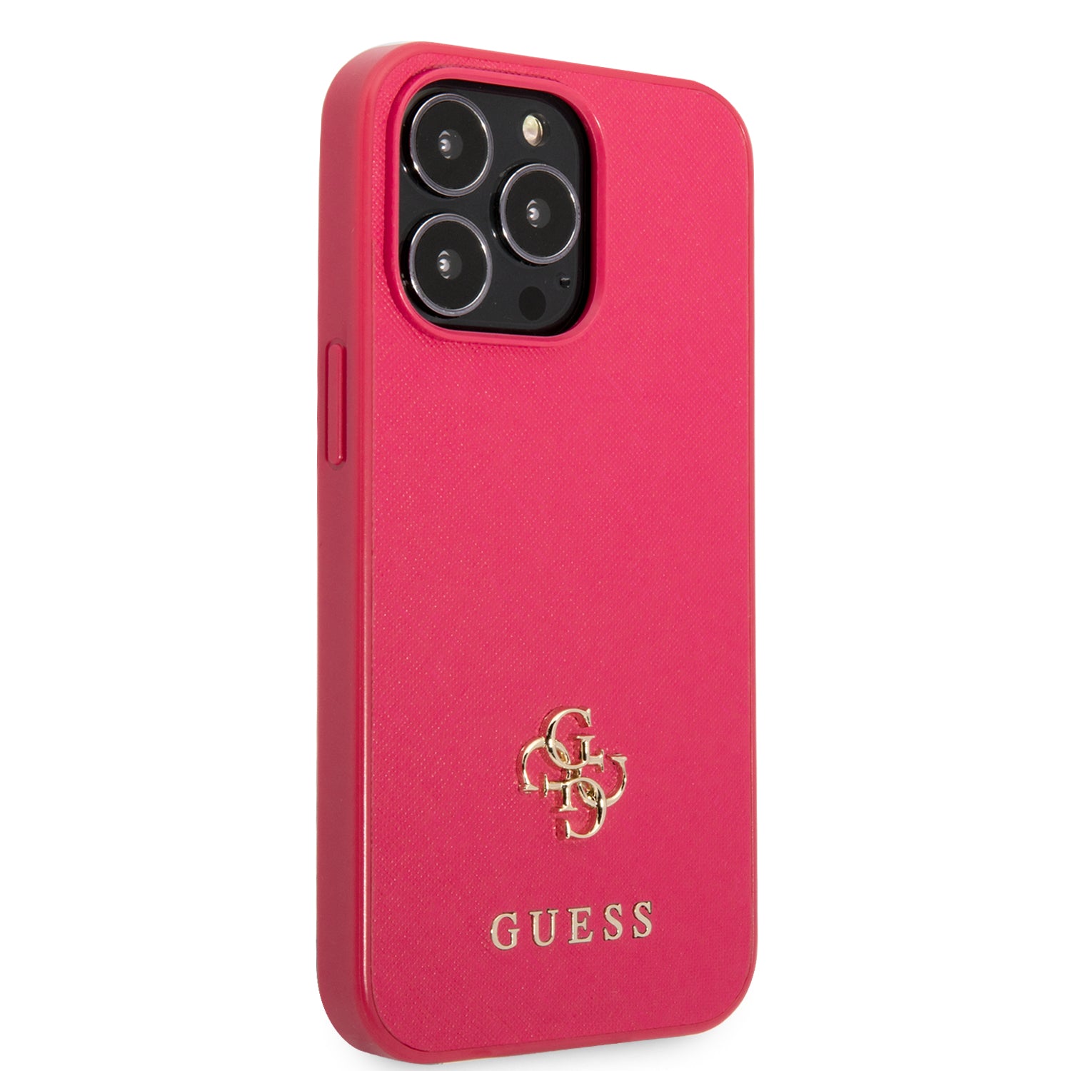 Guess "Small 4G Logo Collection" Hard Case Saffiano Leather Θήκη προστασίας από δερματίνη – iPhone 13 Pro (Ροζ)