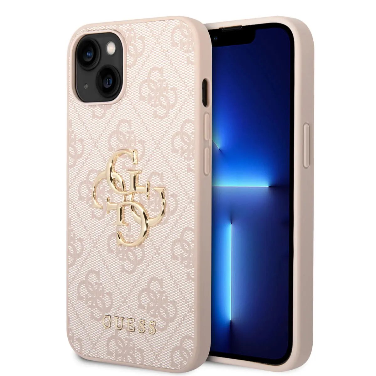 Guess "4g Logo Collection" Hard Case Pu Leather Θήκη Προστασίας Απο Δερματινη – Iphone 14 Plus (ροζ) – PhoneBazaar