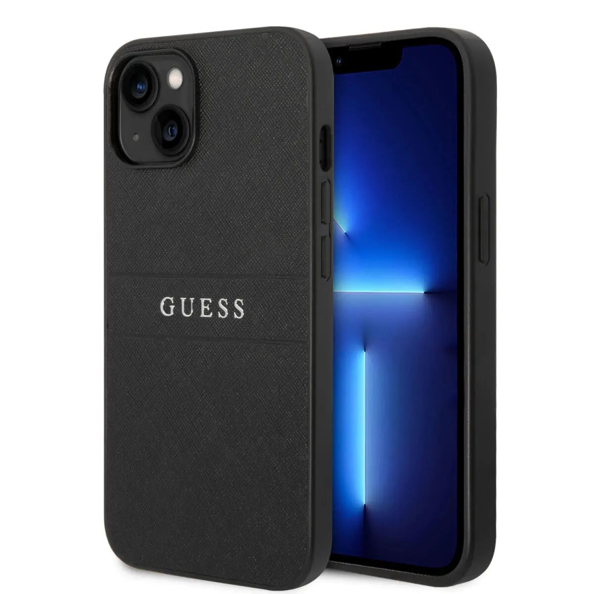 Guess Saffiano Hard Case Θήκη προστασίας από δερματίνη – iPhone 14 Plus (Μαύρο) – PhoneBazaar