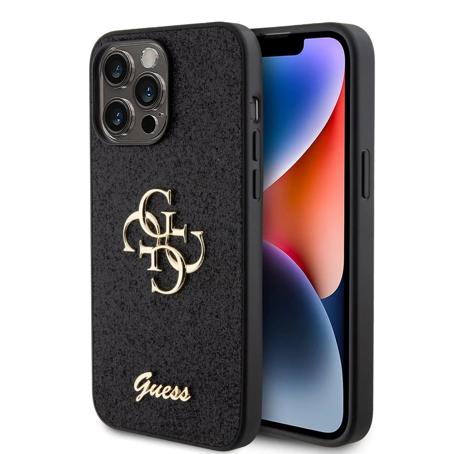 Guess Fixed Glitter 4g Logo Case Θήκη Προστασίας Απο Σιλικόνη – Iphone 15 Pro Max (black – Guhcp15xhg4sgk) – PhoneBazaar