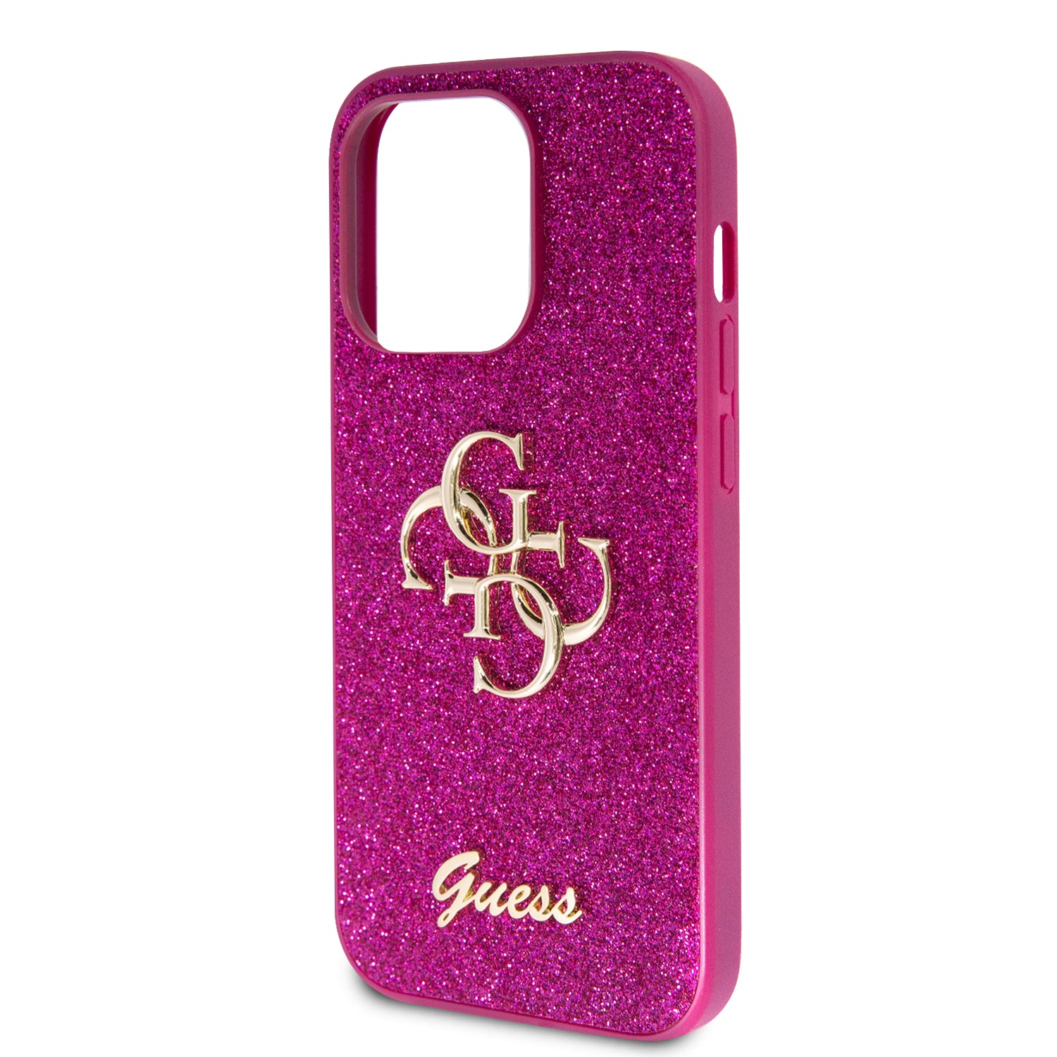 Guess Fixed Glitter 4G Logo Case Θήκη προστασίας από σιλικόνη – iPhone 15 Pro Max (Purple – GUHCP15XHG4SGU)