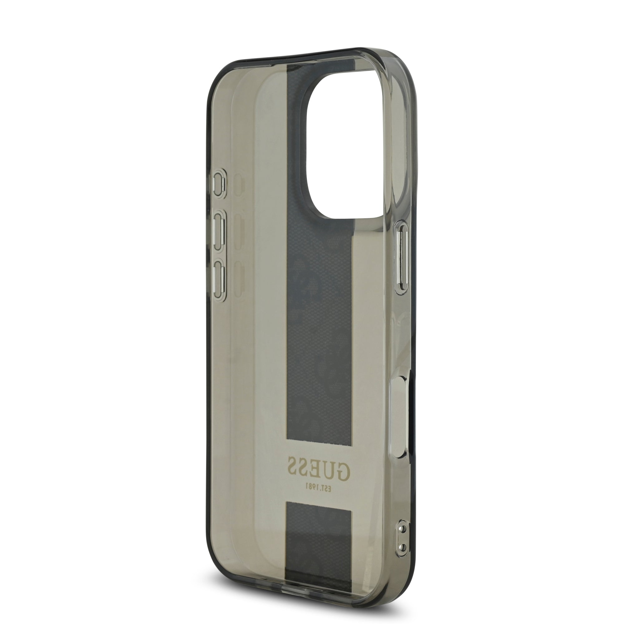 Guess Translucent IML 4G Middlestripe Case Θήκη προστασίας από σιλικόνη – iPhone 16 Pro (Μαύρο – GUHCP16LHS4PPK)