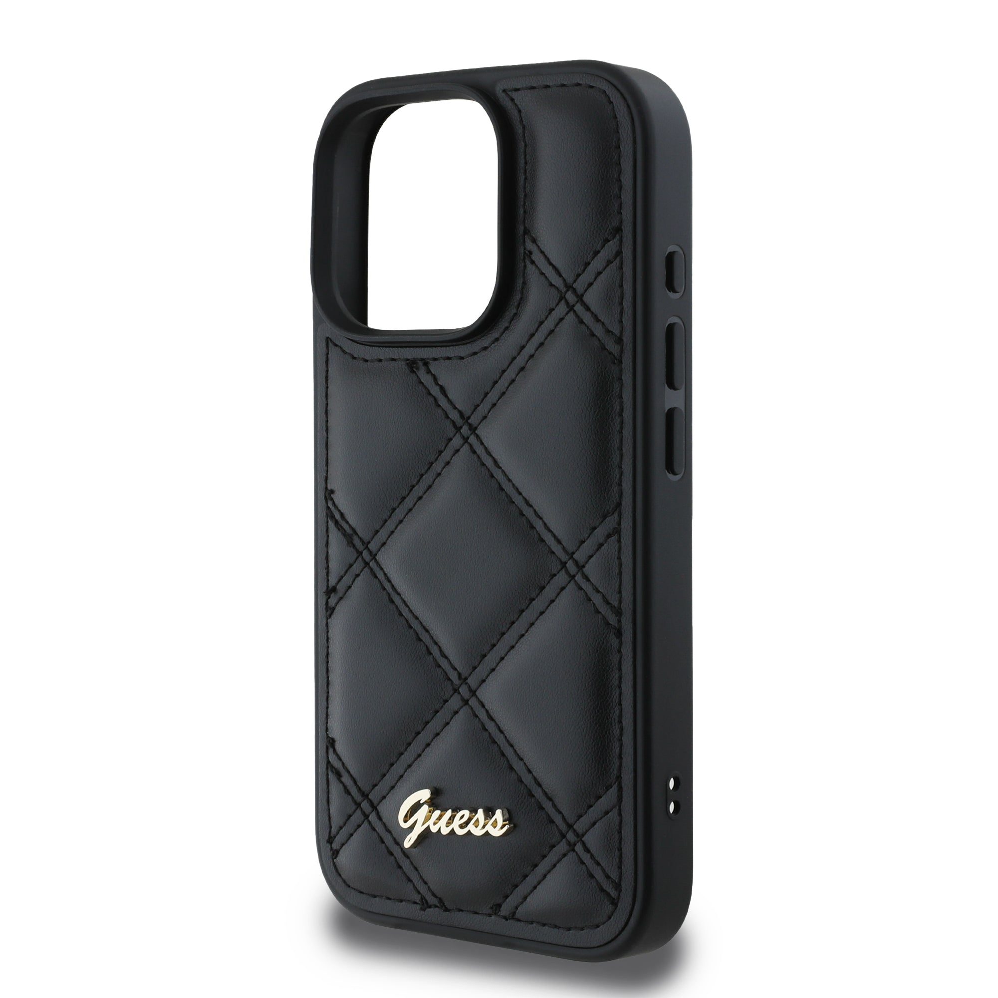 Guess “Quilted Metal Logo Collection” Case Θήκη προστασίας από δερματίνη – iPhone 16 Pro (Μαύρο – GUHCP16LPSQSQSK)
