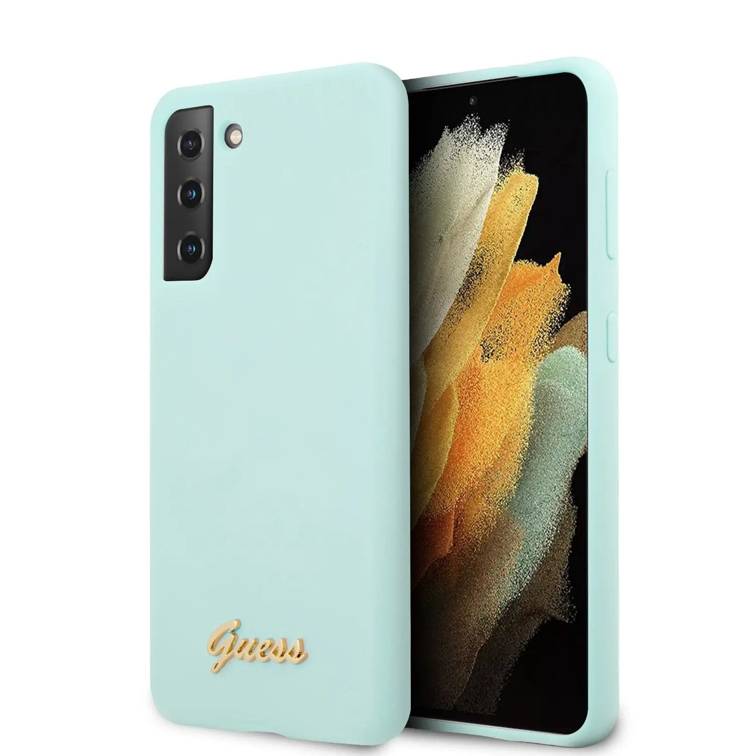 Guess "Vintage Script Logo Collection" Σκληρή Θήκη προστασίας από σιλικόνη – Samsung Galaxy S21 Plus (Μέντα) – PhoneBazaar