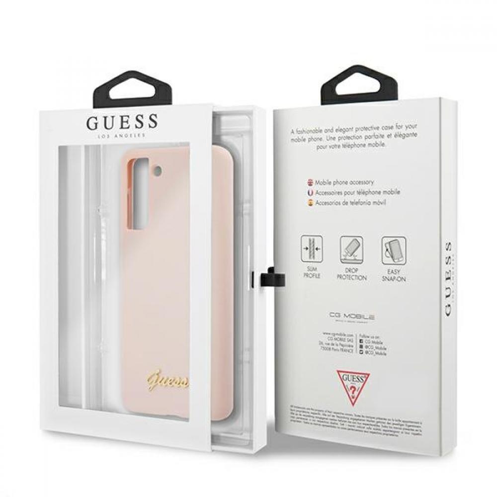 Guess "Vintage Script Logo Collection" Σκληρή Θήκη προστασίας από σιλικόνη – Samsung Galaxy S21+ (Ροζ)