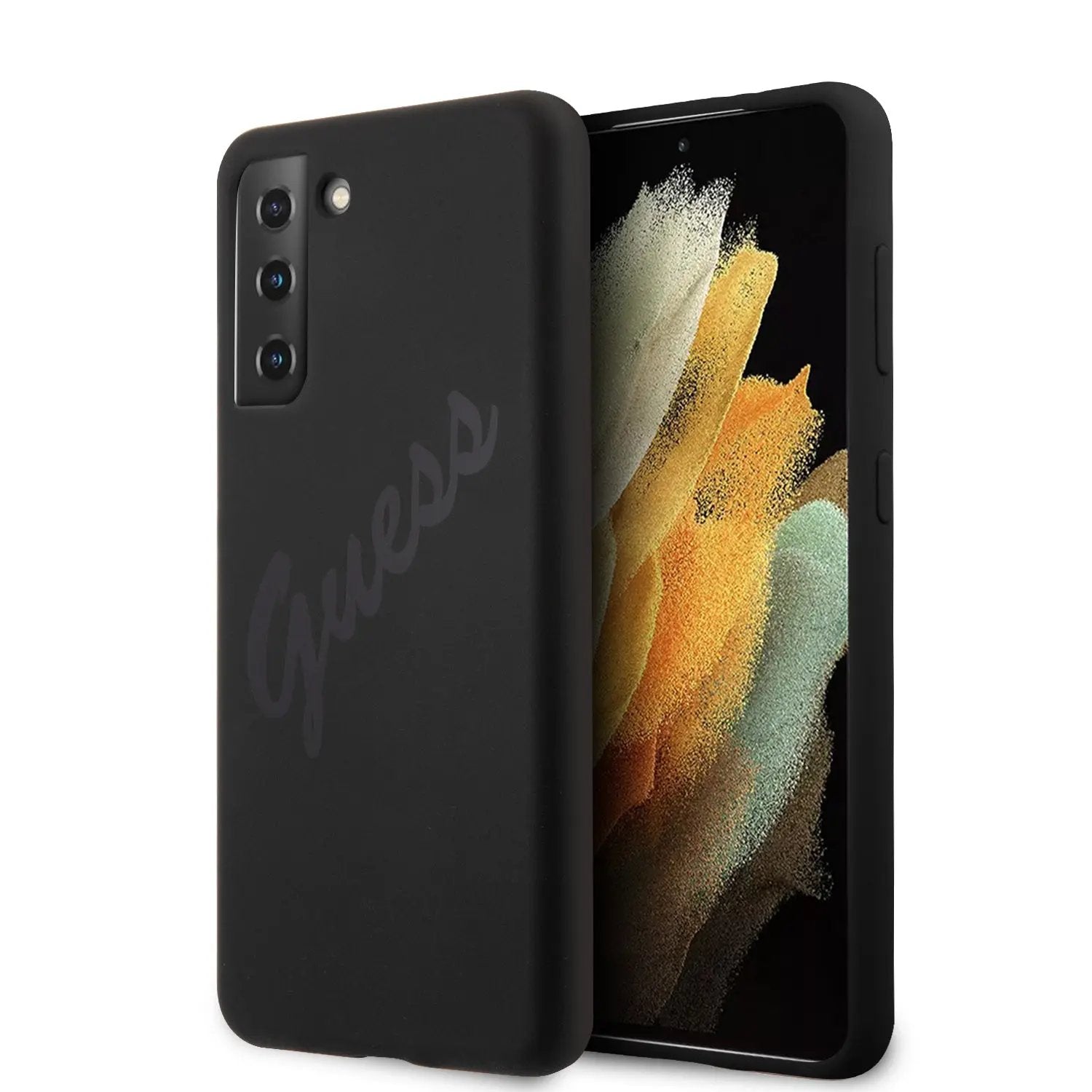 Guess "Vintage Script Logo Collection" Σκληρή Θήκη προστασίας από σιλικόνη – Samsung Galaxy S21 Plus (Μαύρη) – PhoneBazaar