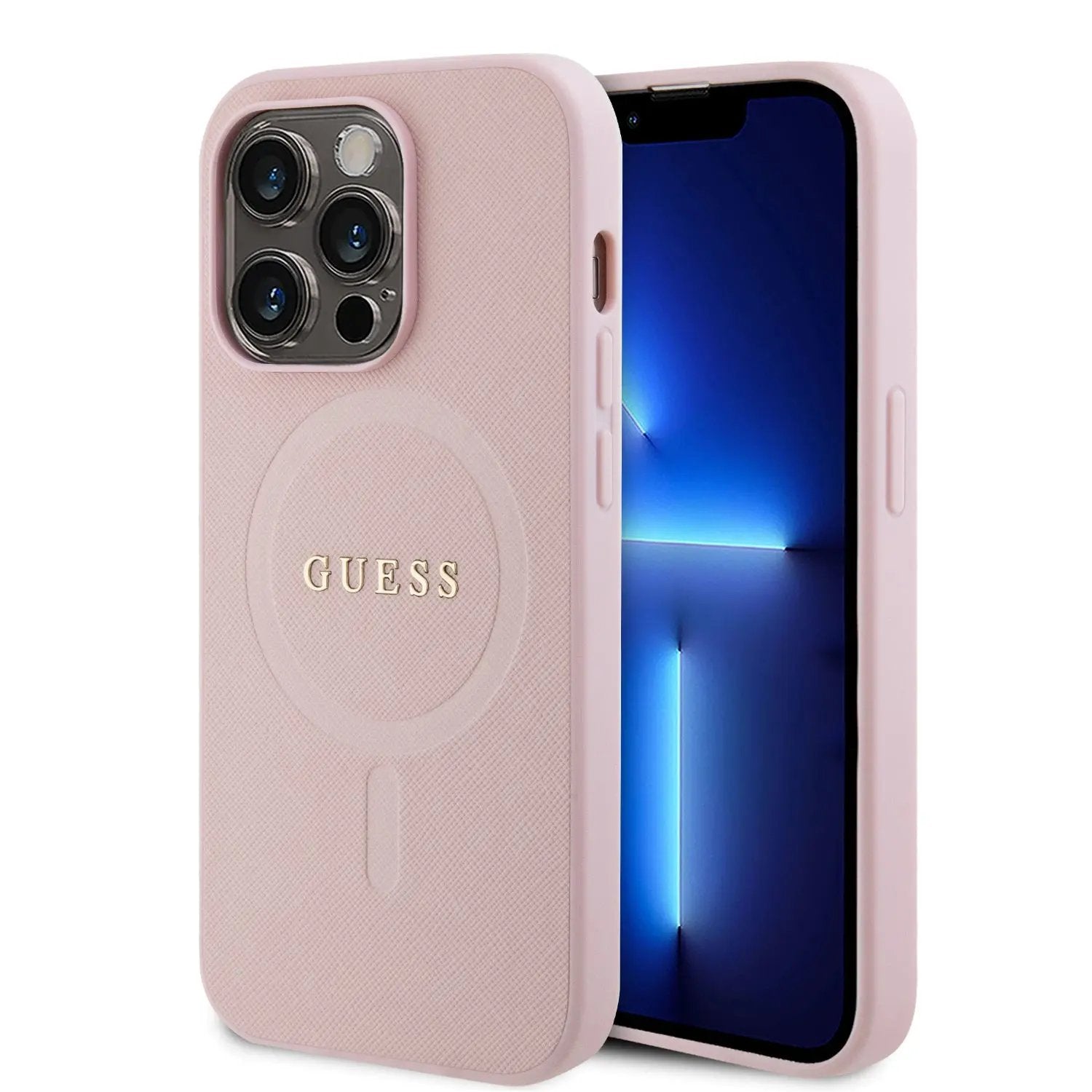 Guess Saffiano Hard Case Θήκη προστασίας από δερματίνη – iPhone 13 Pro (Ροζ – GUHMP13LPSAHMCP) – PhoneBazaar