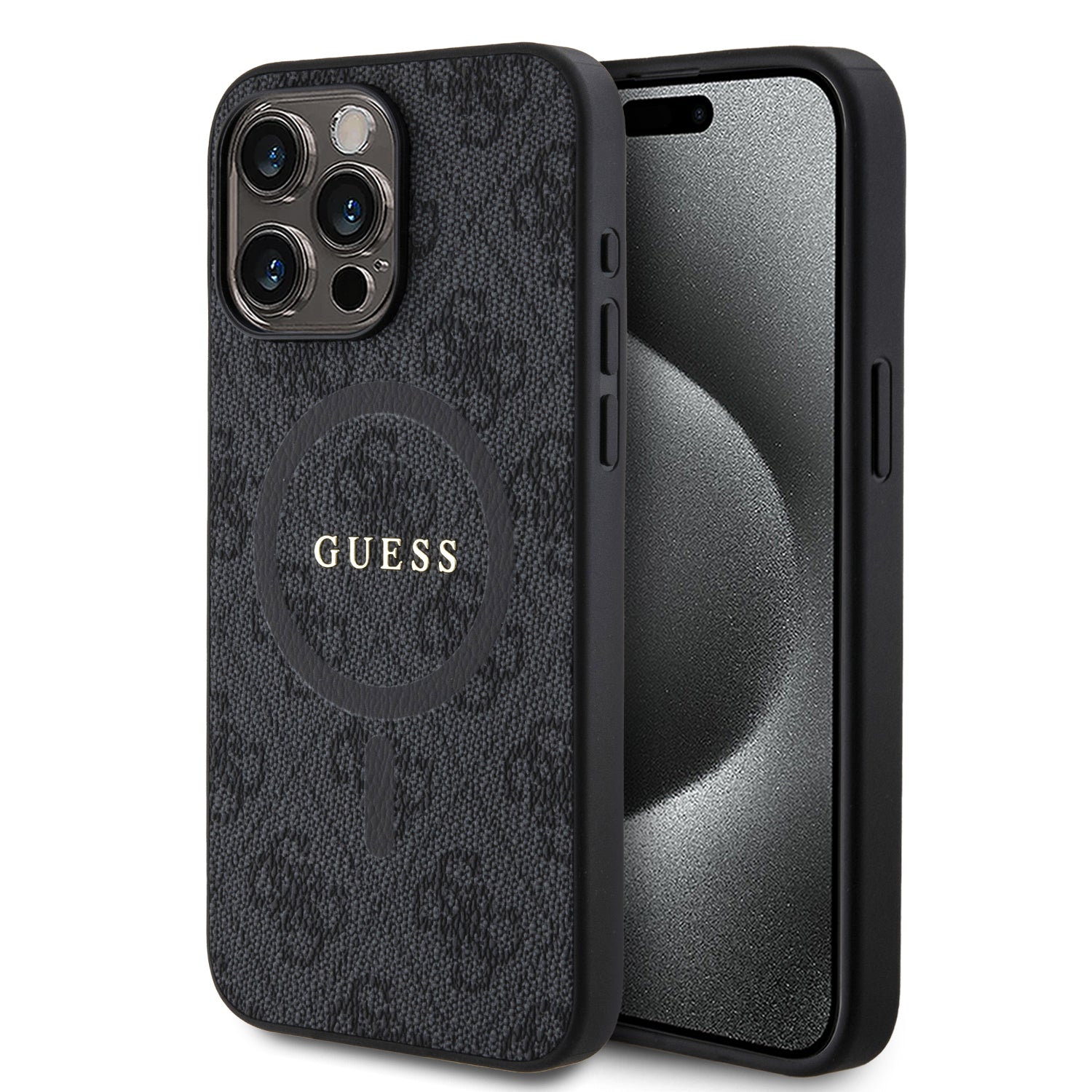 Guess “4g Logo Collection” Magsafe Ring Stand Hard Case Θήκη Προστασίας Απο Δερματινη – Iphone 15 Pro Max (μαυρο – Guhmp15xg4gfrk) – PhoneBazaar