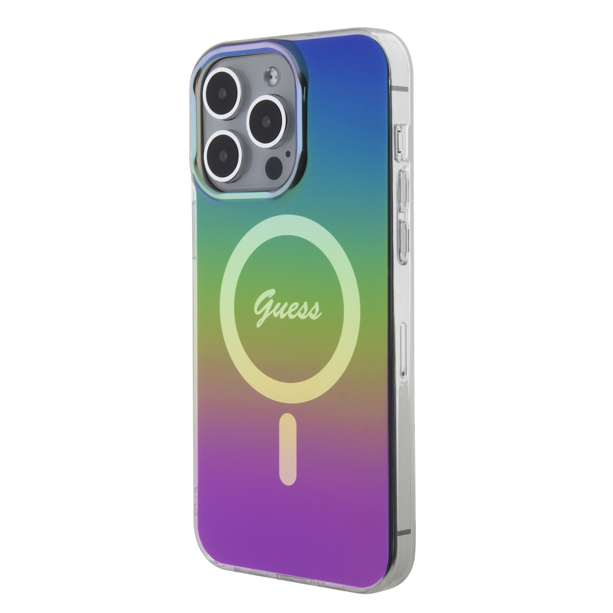 Guess Iridescent Magsafe Case Πολύχρωμη θήκη προστασίας από σκληρό πλαστικό – iPhone 15 Pro Max (Rainbow Black – GUHMP15XHITSK)