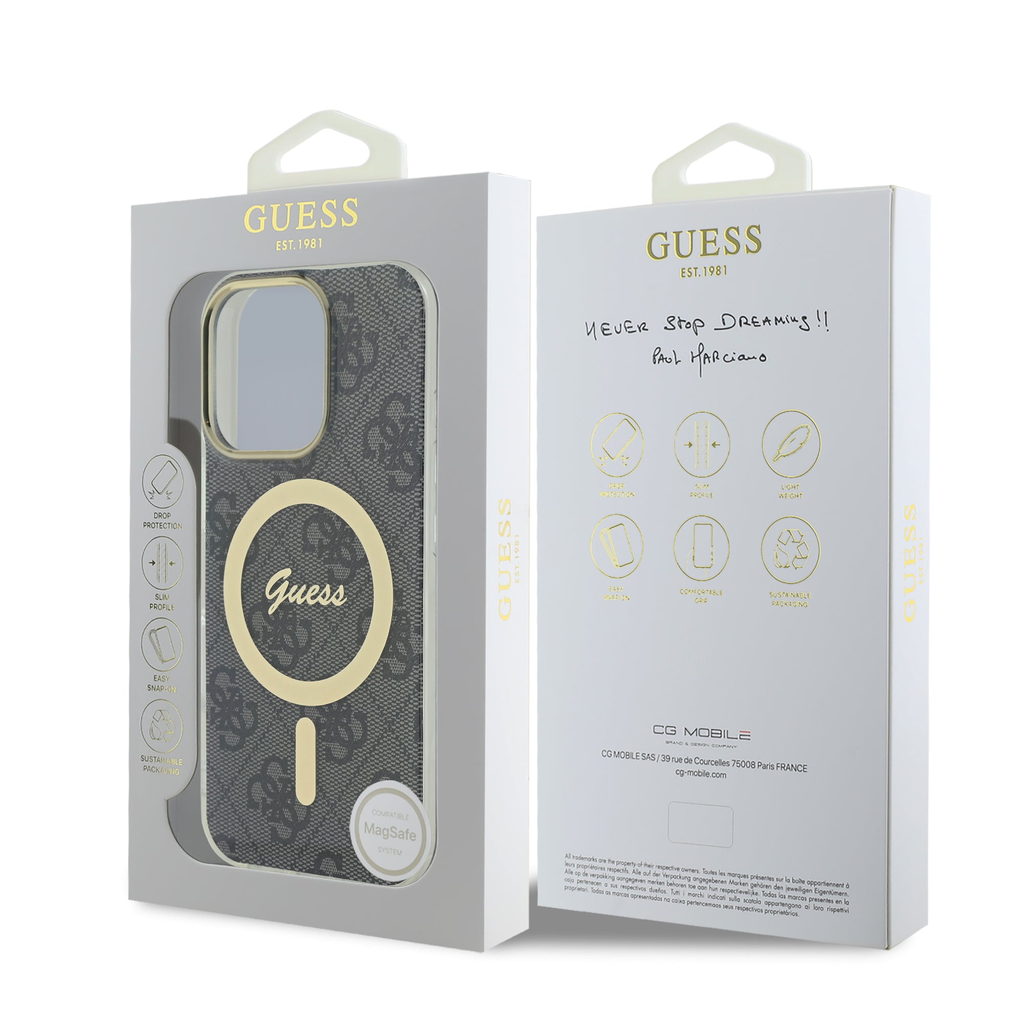 Guess Magsafe “4G Logο” Hard Case Ημιδιάφανη Θήκη προστασίας από σκληρό πλαστικό – iPhone 16 Pro (Διάφανο/Μαύρο – GUHMP16LH4STK)