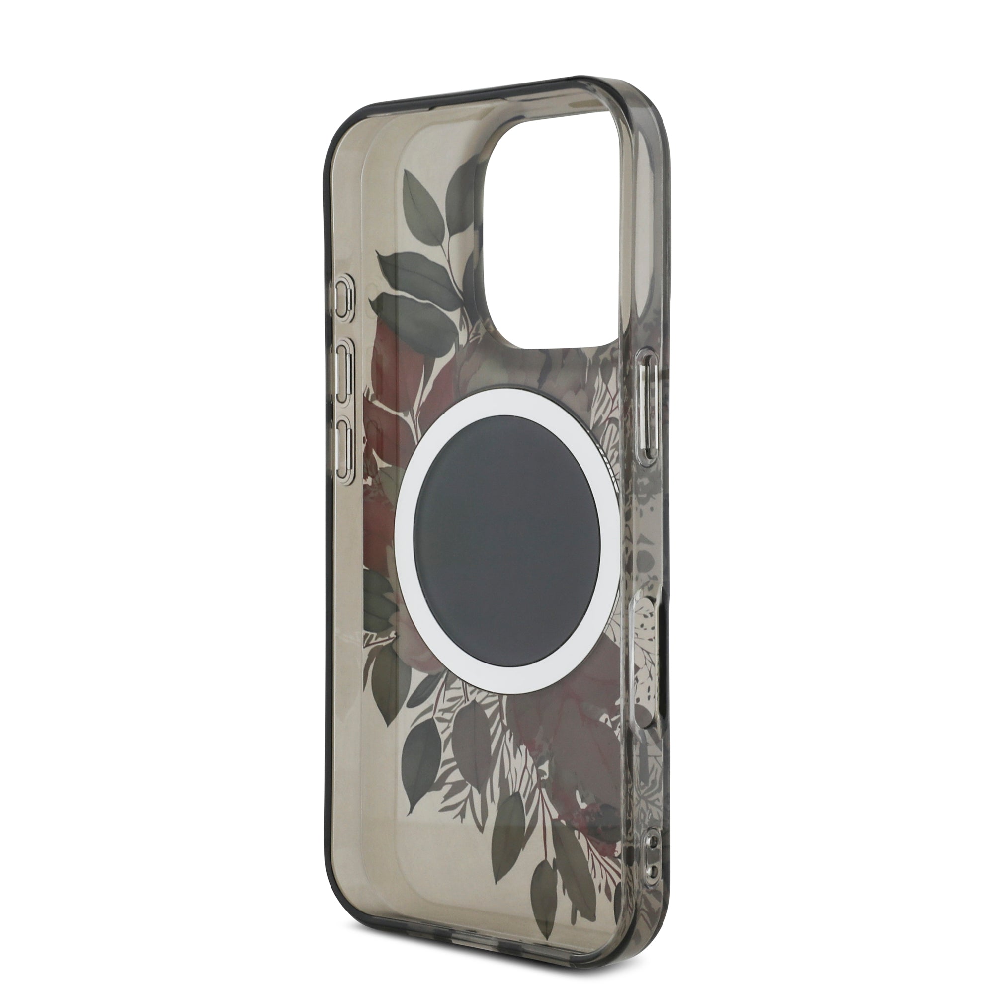 Guess Magsafe “Flowers with Pearl Strap” Hard Case Θήκη προστασίας από σκληρό πλαστικό – iPhone 16 Pro (Μαύρο – GUHMP16LHFWBRCESK)