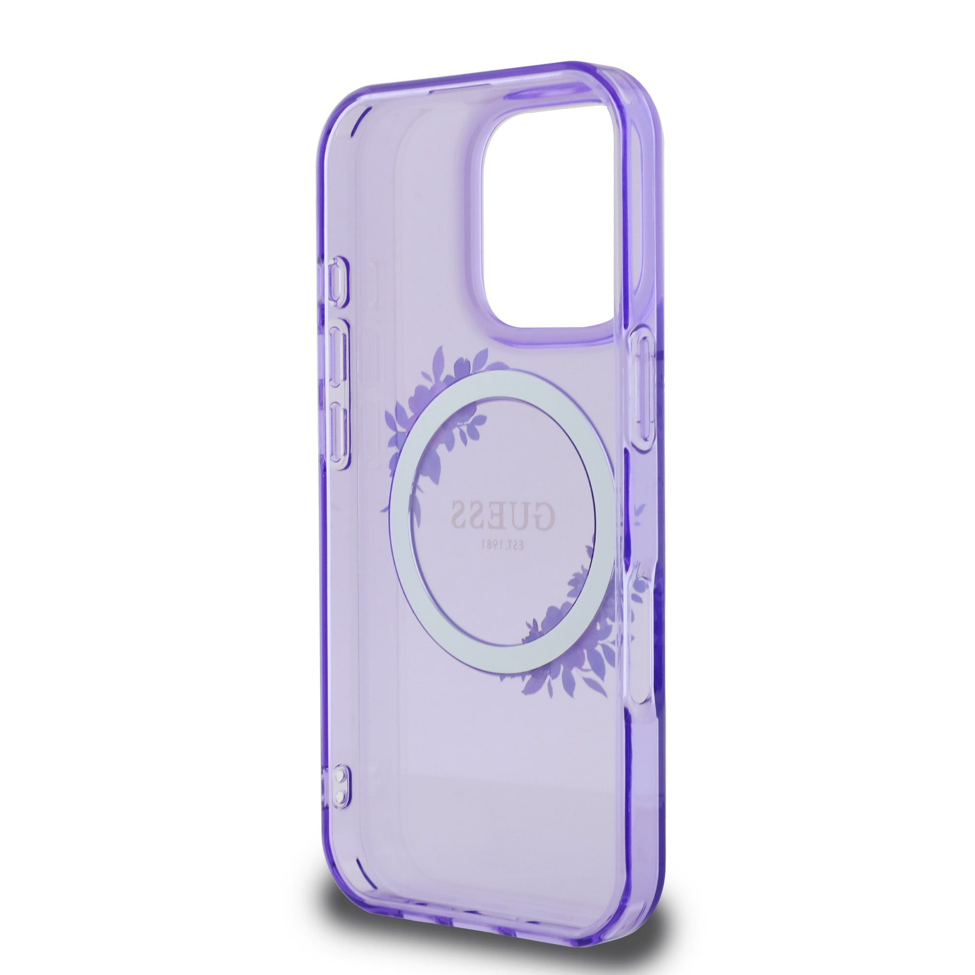 Guess Magsafe “Flower Wreath” Hard Case Θήκη προστασίας από σκληρό πλαστικό – iPhone 16 Pro (Μωβ – GUHMP16LHFWFCU)